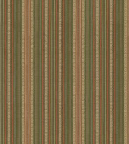 Symington Stripe Fabric by GP & J Baker Green/Coral