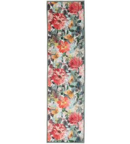 Tahiti Runner Rug by Clarke & Clarke Teal & Rouge