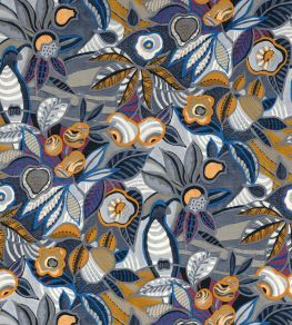 Tehuana Wallpaper by Casamance Marine/Ocre Tehuana Wallpaper by Casamance Marine/Ocre