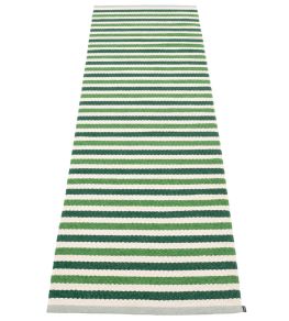 Teo Runner Rug by Pappelina Dark Green/Grass Green/Vanilla Teo Runner Rug by Pappelina Dark Green/Grass Green/Vanilla