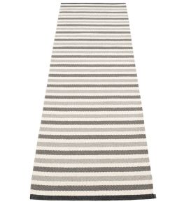 Teo Runner Rug by Pappelina Warm Grey/Charcoal/Vanilla