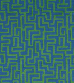 Terrace Lane Fabric by Thibaut Blue and Green