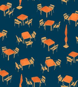 Terraceo Wallpaper by Tres Tintas Blue Terraceo Wallpaper by Tres Tintas Blue