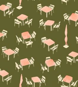 Terraceo Wallpaper by Tres Tintas Green Terraceo Wallpaper by Tres Tintas Green