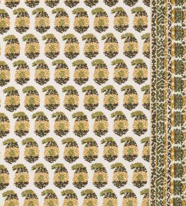 Terry Fabric by Schumacher Ochre & Green Terry Fabric by Schumacher Ochre & Green