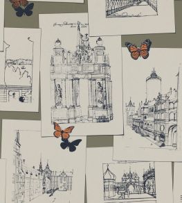 The Butterfly Effect Wallpaper by Langelid Von Bromssen Dusty Orange The Butterfly Effect Wallpaper by Langelid Von Bromssen Dusty Orange
