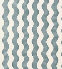The Wave Velvet Fabric by Schumacher Sky