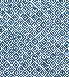 Indian Diamond Fabric by Thibaut Blue and Turquoise Indian Diamond Fabric by Thibaut Blue and Turquoise