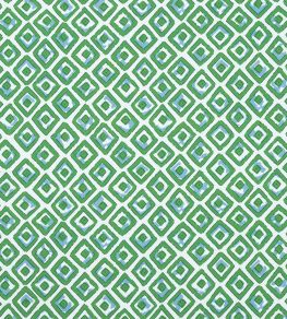 Indian Diamond Fabric by Thibaut Green Indian Diamond Fabric by Thibaut Green