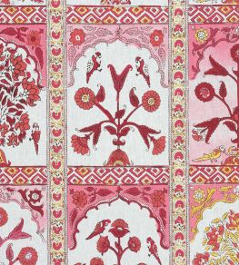 Indian Panel Fabric by Thibaut Pink