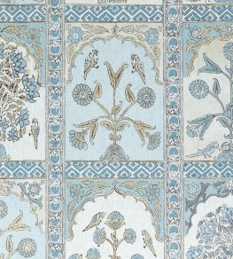 Indian Panel Fabric by Thibaut Spa Blue