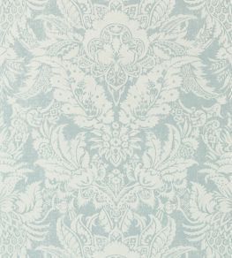 Chardonnet Damask Wallpaper by Thibaut Aqua