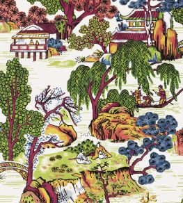 Asian Scenic Wallpaper by Thibaut Coral and Green Asian Scenic Wallpaper by Thibaut Coral and Green
