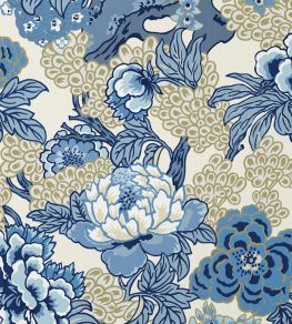 Honshu Wallpaper by Thibaut Blue and Beige Honshu Wallpaper by Thibaut Blue and Beige