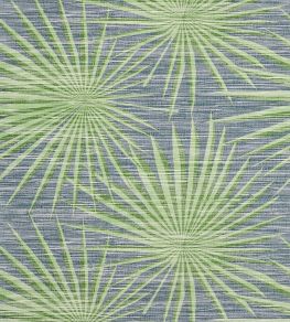 Palm Frond Wallpaper by Thibaut Navy and Green