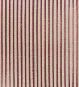 Ticking Stripe 1 Rustic Fabric by Ian Mankin Claret