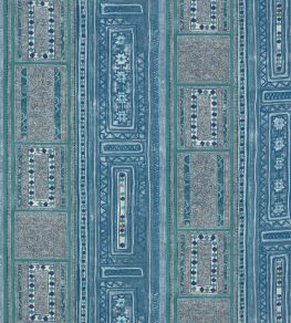 Time Teller Fabric by Christopher Farr Cloth Indigo