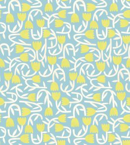 Tiny Tulip Wallpaper by Ohpopsi Lime & Sky Tiny Tulip Wallpaper by Ohpopsi Lime & Sky