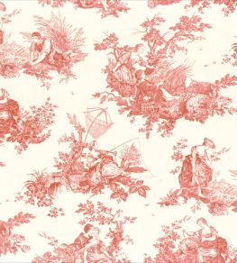 Tissu Scene D'ete Fabric by Camengo Rouge Carmin Tissu Scene D'ete Fabric by Camengo Rouge Carmin