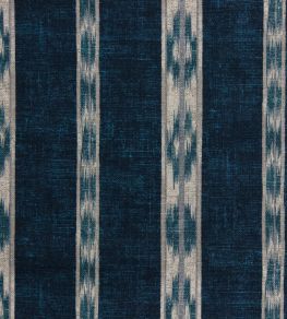 Ikat Stripe Fabric by Titley and Marr Indigo Ikat Stripe Fabric by Titley and Marr Indigo