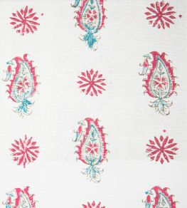 Persian Paisley Fabric by Titley and Marr Aqua&Rose Persian Paisley Fabric by Titley and Marr Aqua&Rose
