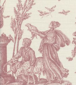 Toile Baptiste Fabric by Lewis & Wood Cerise Toile Baptiste Fabric by Lewis & Wood Cerise