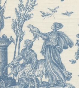 Toile Baptiste Fabric by Lewis & Wood Ciel Toile Baptiste Fabric by Lewis & Wood Ciel