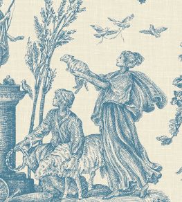 Toile Baptiste Wallpaper by Lewis & Wood Ciel Toile Baptiste Wallpaper by Lewis & Wood Ciel