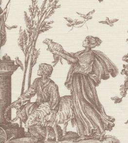 Toile Baptiste Fabric by Lewis & Wood Marron Toile Baptiste Fabric by Lewis & Wood Marron