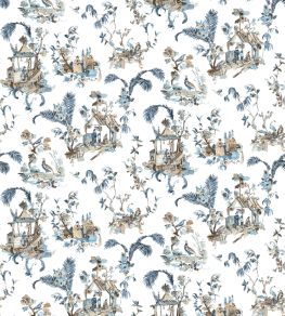 Toile Chinoise Fabric by Nina Campbell Blue