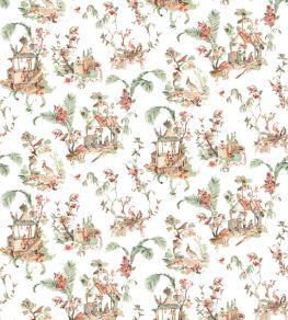 Toile Chinoise Fabric by Nina Campbell Peach