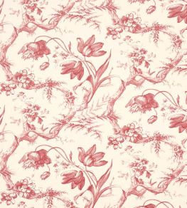 Toile De Fleurs Wallpaper by Schumacher Rouge Toile De Fleurs Wallpaper by Schumacher Rouge