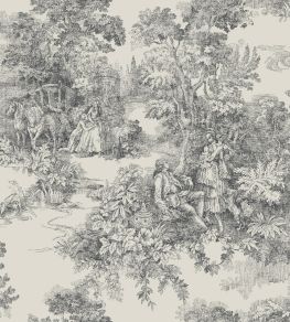 Toile de Jouy Wallpaper by Borastapeter Black Toile de Jouy Wallpaper by Borastapeter Black