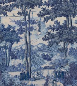 Toile du Carpathians Wallpaper by MINDTHEGAP Indigo Toile du Carpathians Wallpaper by MINDTHEGAP Indigo