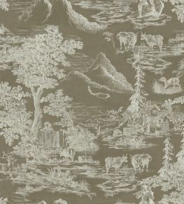 Toile Du Tyrol Wallpaper by MINDTHEGAP Taupe Toile Du Tyrol Wallpaper by MINDTHEGAP Taupe