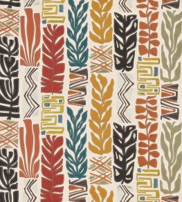 Totem Fabric by Osborne & Little Charcoal/Terracotta Totem Fabric by Osborne & Little Charcoal/Terracotta