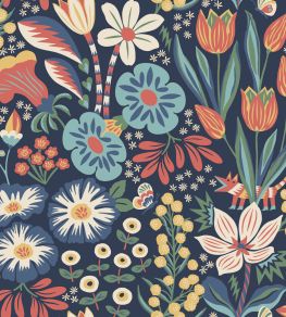 Tradgarden Wallpaper by Borastapeter Blue Tradgarden Wallpaper by Borastapeter Blue
