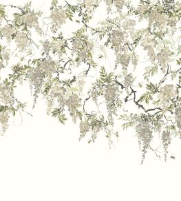 Trailing Wisteria Mural by Ohpopsi Linen Trailing Wisteria Mural by Ohpopsi Linen