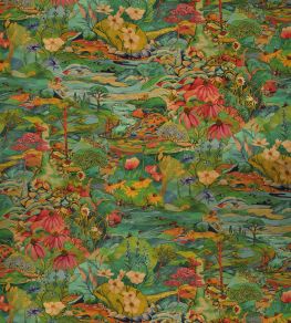 Trebah Velvet Fabric by Osborne & Little Green Trebah Velvet Fabric by Osborne & Little Green