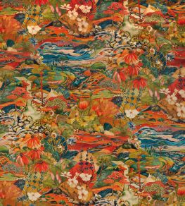 Trebah Velvet Fabric by Osborne & Little Red Trebah Velvet Fabric by Osborne & Little Red