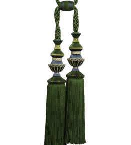 Trianon Double Tassel Tieback Trimming by Samuel & Sons Emerald Trianon Double Tassel Tieback Trimming by Samuel & Sons Emerald