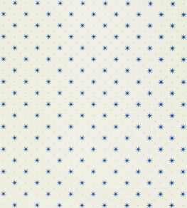 Trixie Wallpaper by Scalamandre Blue & Gold On White