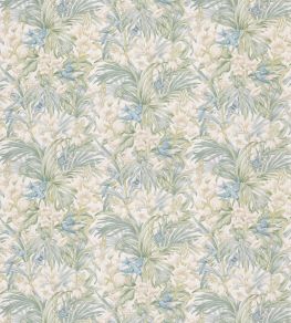 Trumpet Flowers Cotton Fabric by GP & J Baker Blue/Green