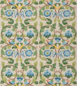Tudor Rose Fabric by GP & J Baker Blue/Green