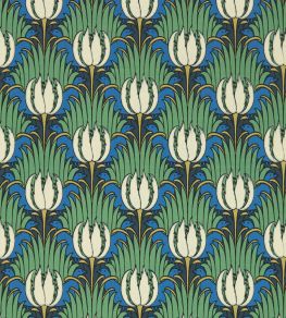 Tulip & Bird Wallpaper by Morris & Co Green & Raven Tulip & Bird Wallpaper by Morris & Co Green & Raven