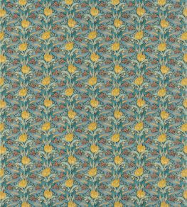 Tulip & Jasmine Cotton Fabric by GP & J Baker Teal