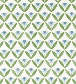 Tulip Trellis Print Fabric by Scion Coast Blue Tulip Trellis Print Fabric by Scion Coast Blue