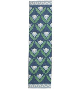 Tulip Trellis Runner Rug by Scion Midnight