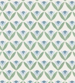 Tulip Trellis Wallpaper by Scion Coast Blue Tulip Trellis Wallpaper by Scion Coast Blue