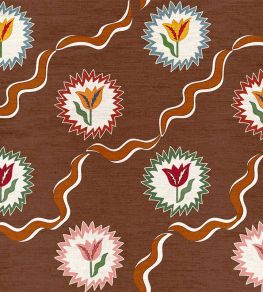 Tulips of Belgravia Linen Fabric by Ottoline Brown Tulips of Belgravia Linen Fabric by Ottoline Brown